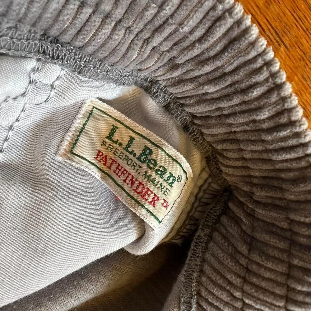 Vintage 70s L.L. Bean Pathfinder Union Made Women Grey‎ Corduroy Capri Pants - Picture 6 of 6